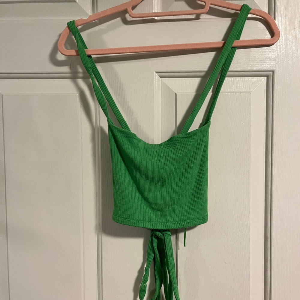 CRISS CROSS BACK green tank top!